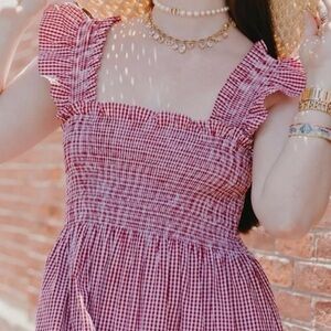 Nantucket Exclusive Nap Dress - red gingham